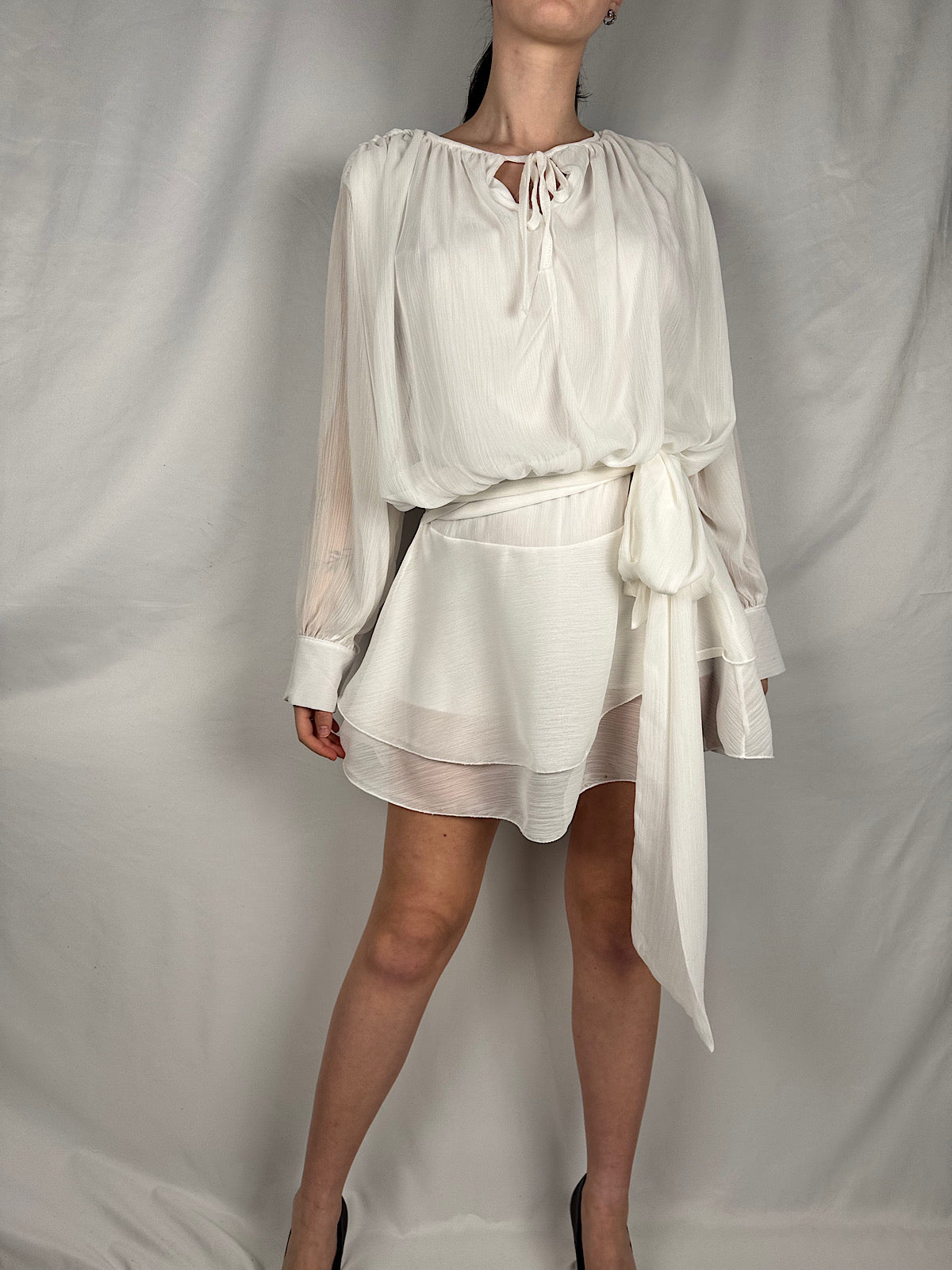 Abito Corto Bianco Armonia