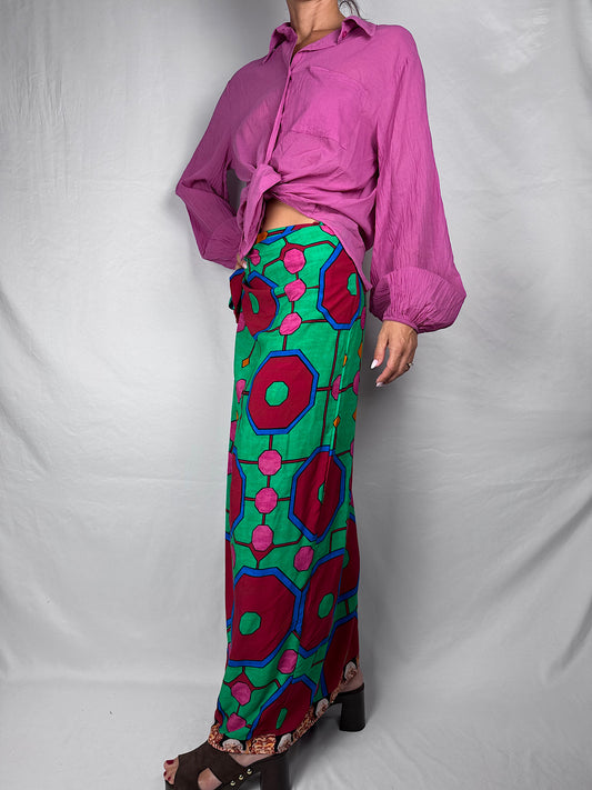 Coordinato Blusa e Gonna Pareo Vicolo Verde Smeraldo