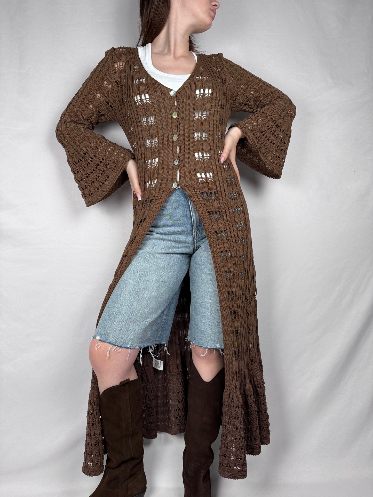 Maxi Cardigan West Crochet Armonia Moro