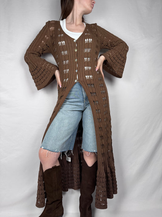 Maxi Cardigan West Crochet Armonia Moro