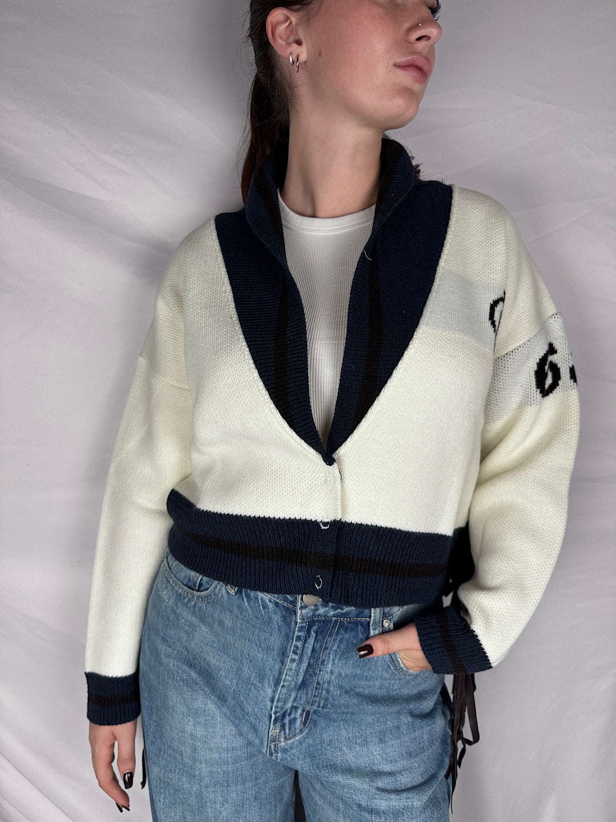 Cardigan in Maglia con Frange Vicolo Burro