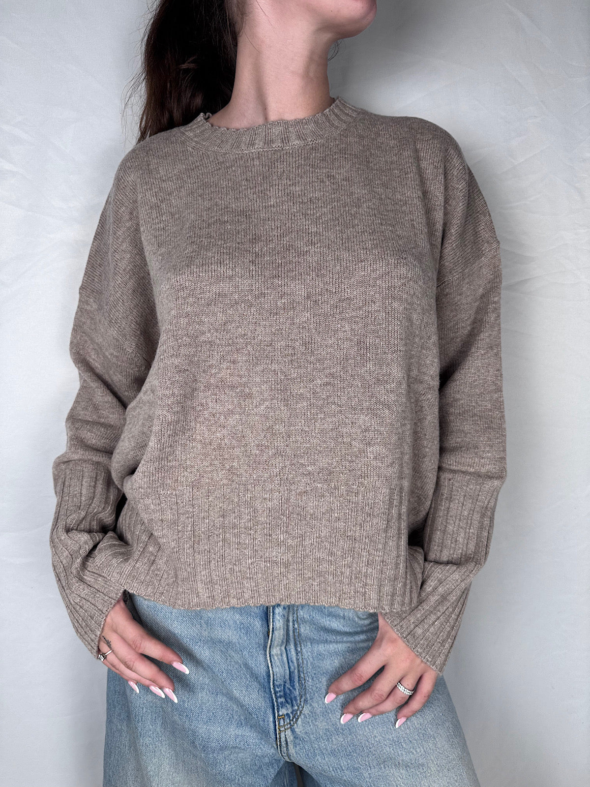 Maglia Girocollo Vicolo Beige Melange