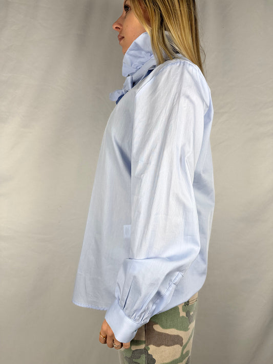 Camicia con Volant e Laccio Sul Collo Vicolo Azzurra