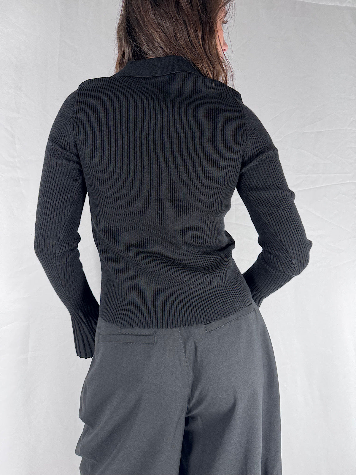 Maglia Tokyo Manica Lunga Costine Armonia Nero