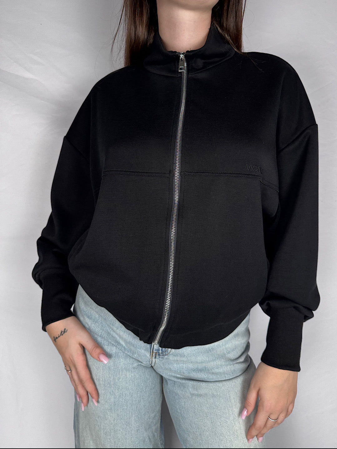 Felpa con Zip Vicolo Nero