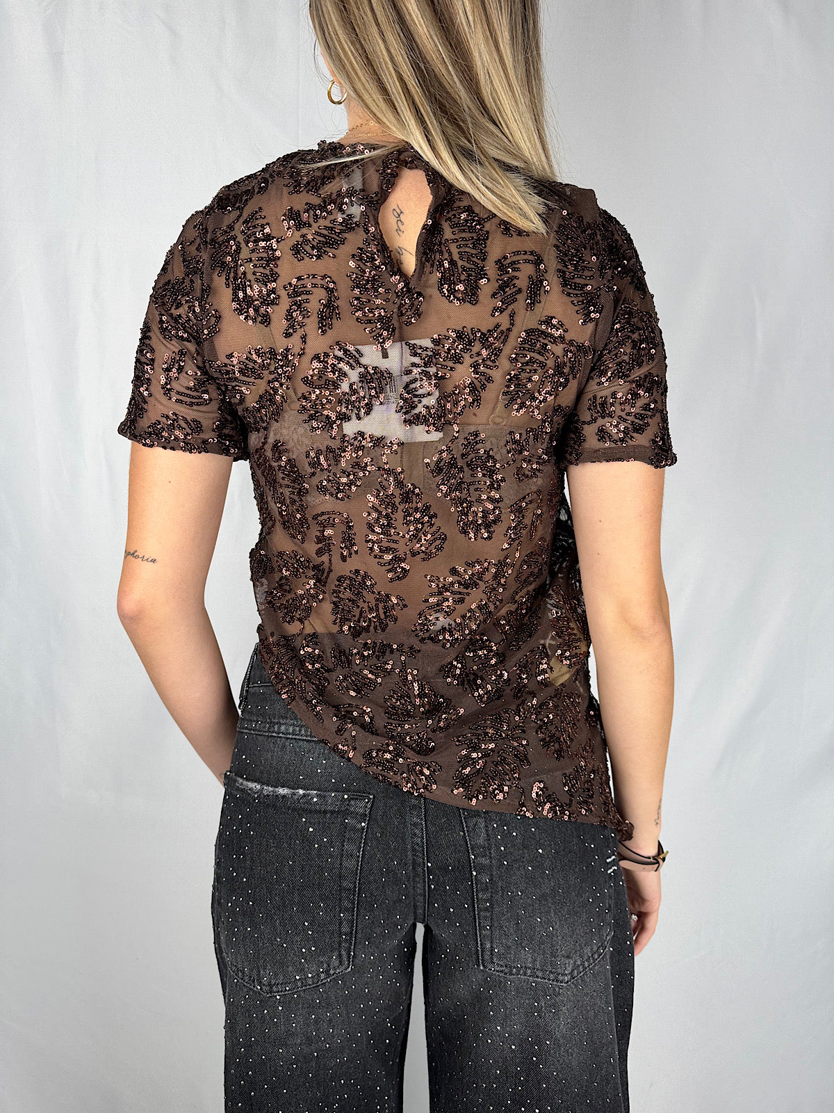 Maglia Asimmetrica Pailletes Moro Tensione-In