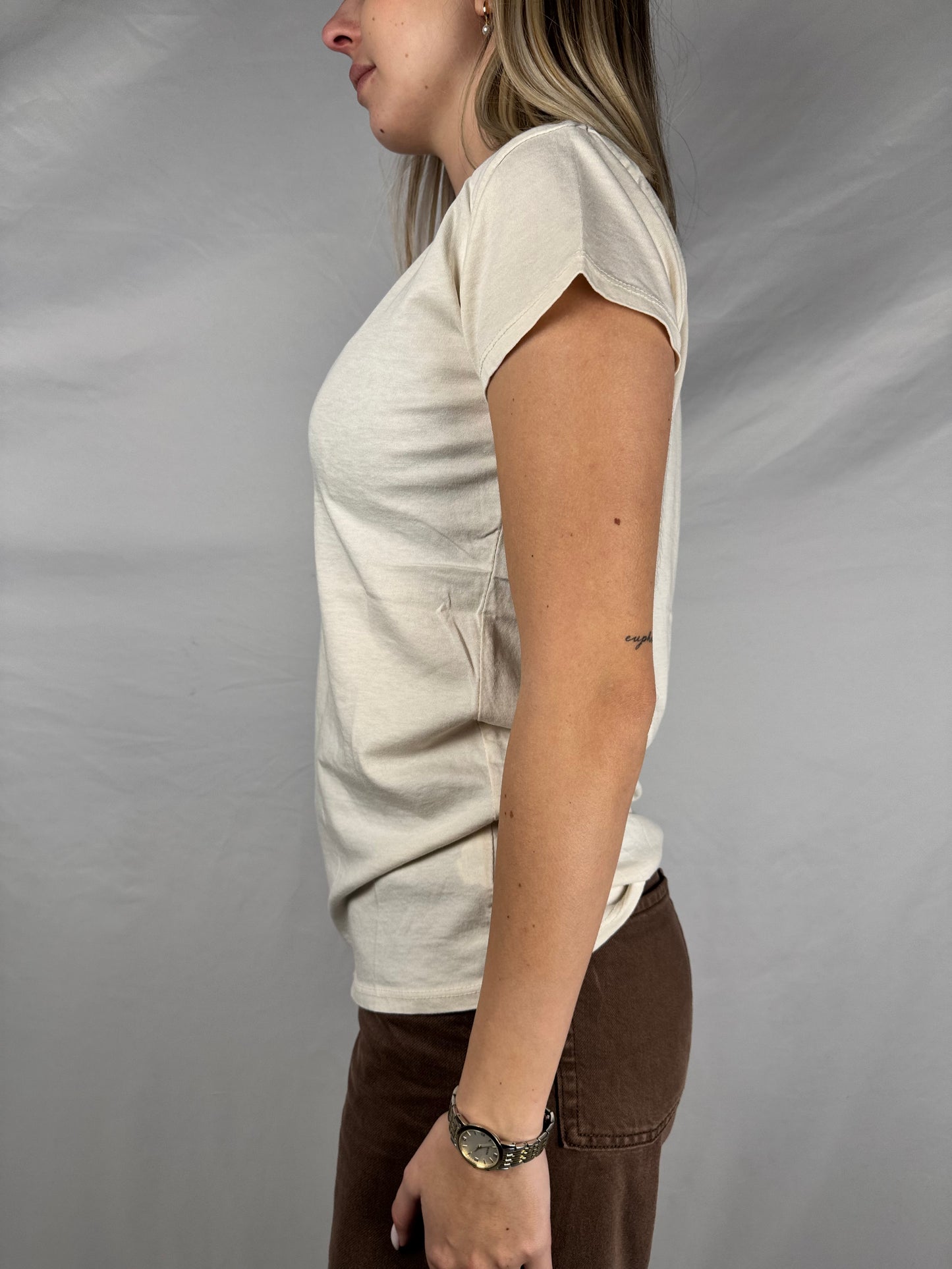 T-Shirt Basic Scollo a V Burro Susy Mix