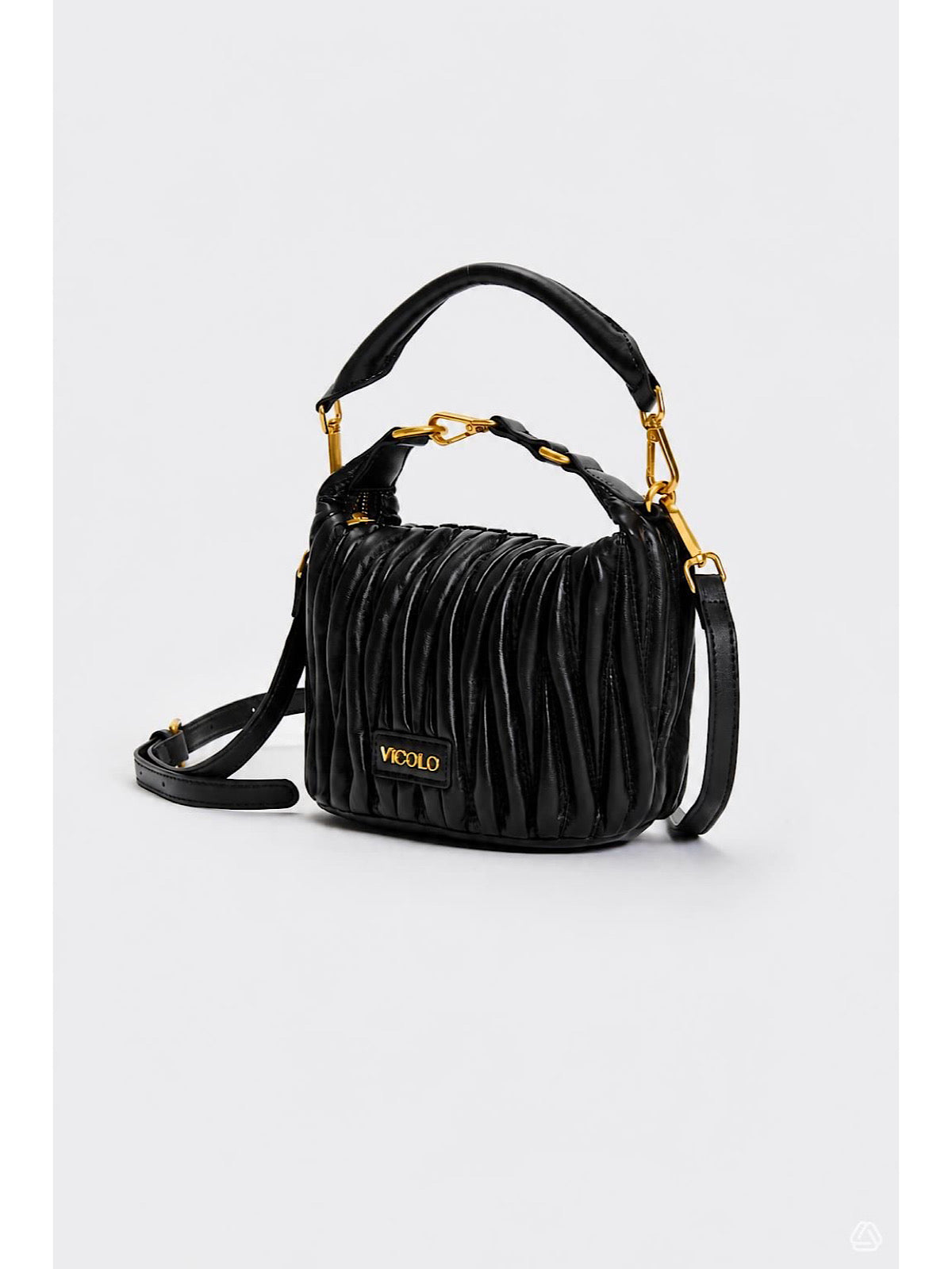 Borsa Hook Ecopelle Trapuntata Puffy Vicolo Nero