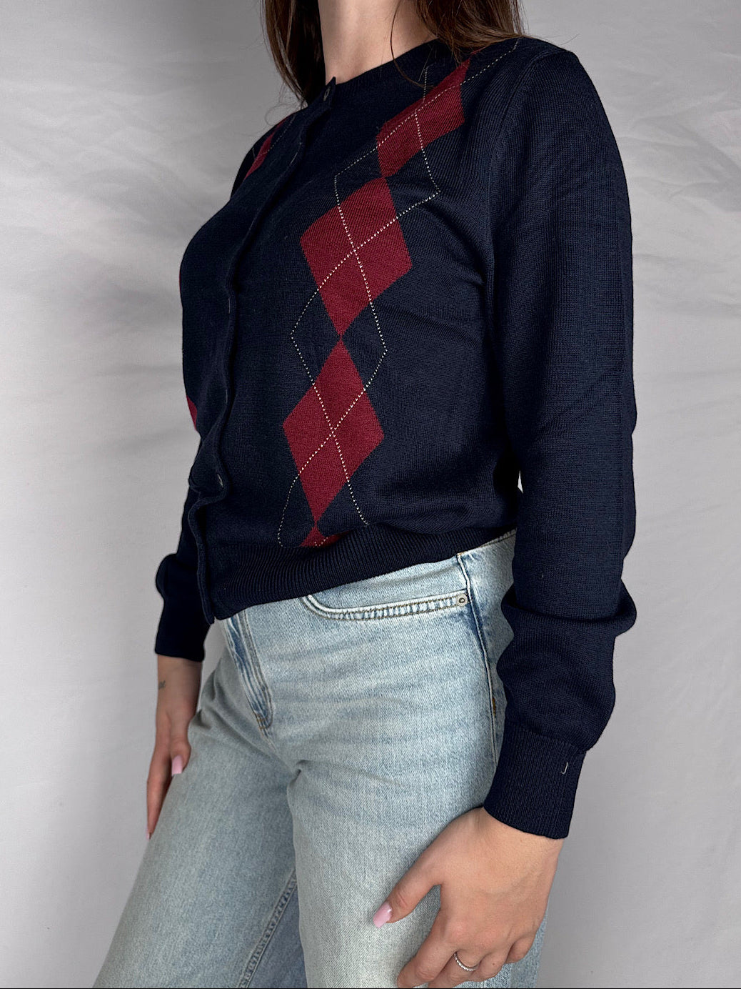 Cardigan Coreana Rombi Susy Mix Blu