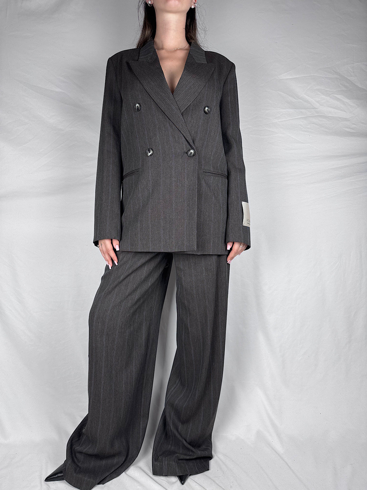 Pantalone Palazzo con Pinces  vicolo Antracite