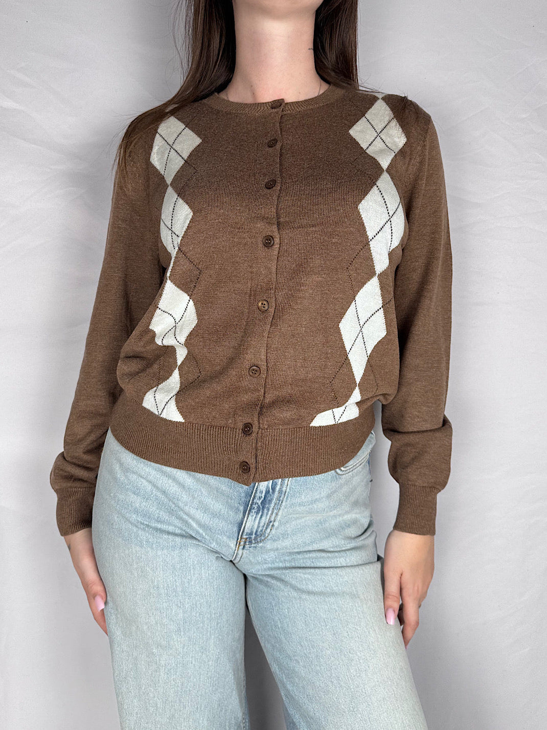 Cardigan Coreana Rombi Susy Mix Cammello