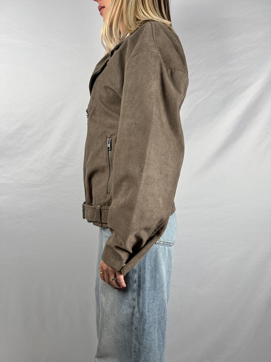 Giacca Biker Scamosciata Beige JJXX