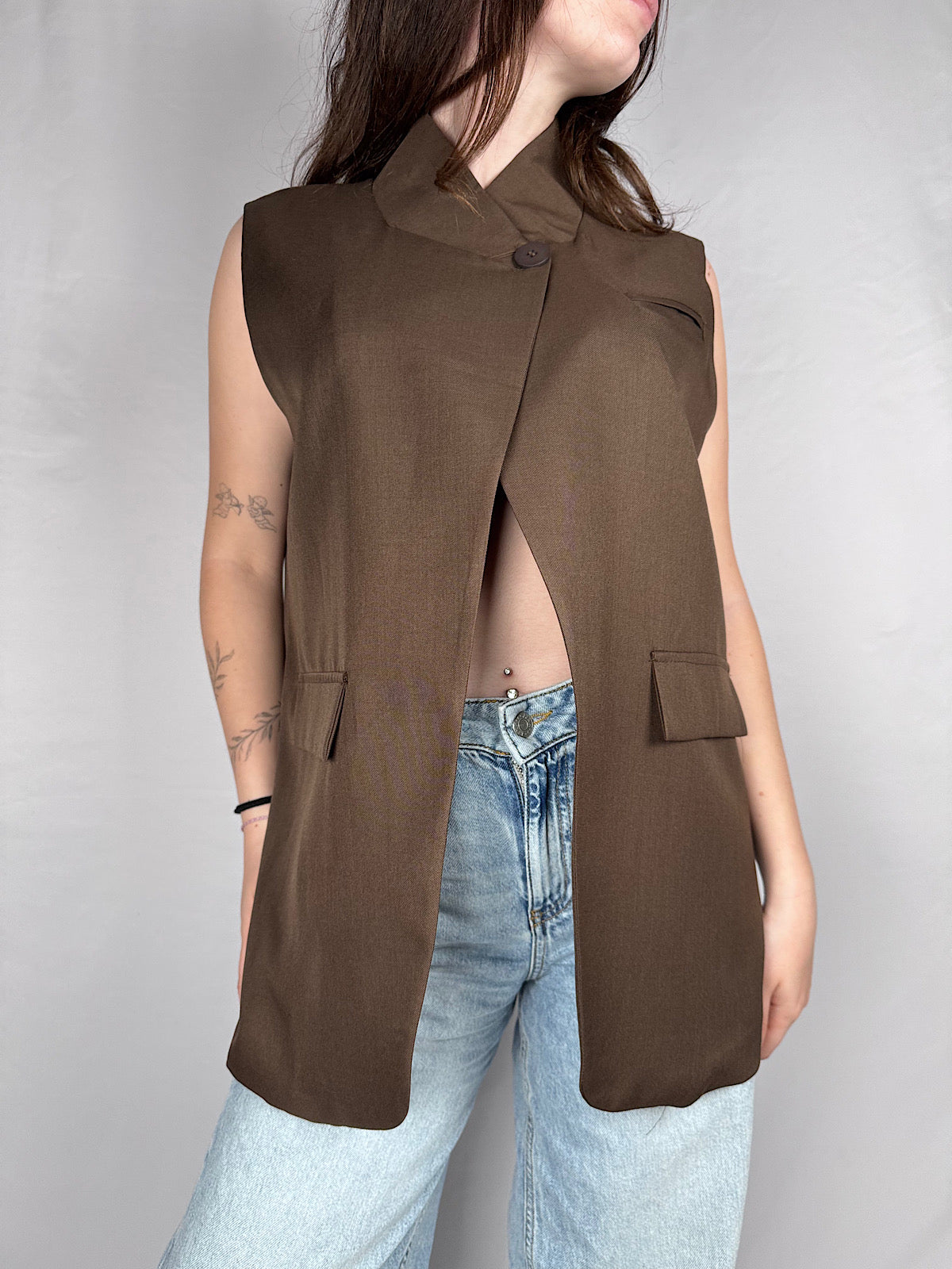 Gilet Con Bottone Armonia  Moro