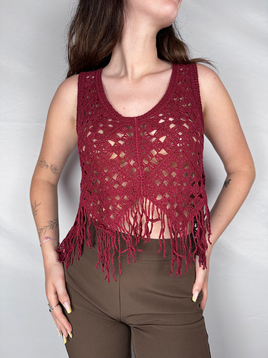 Top Crochet con Frange Vicolo India