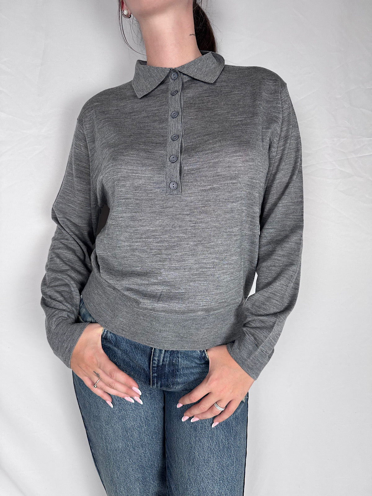 Polo Basic Lana Merino Vicolo Grigio Medio Melange