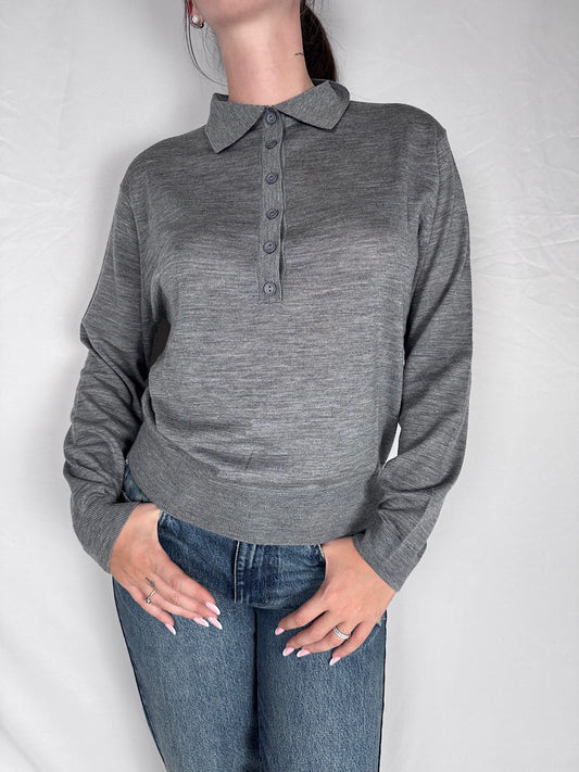 Polo Basic Lana Merino Vicolo Grigio Medio Melange