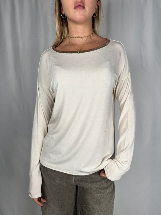 Maglia a Manica Lunga Panna SusyMix