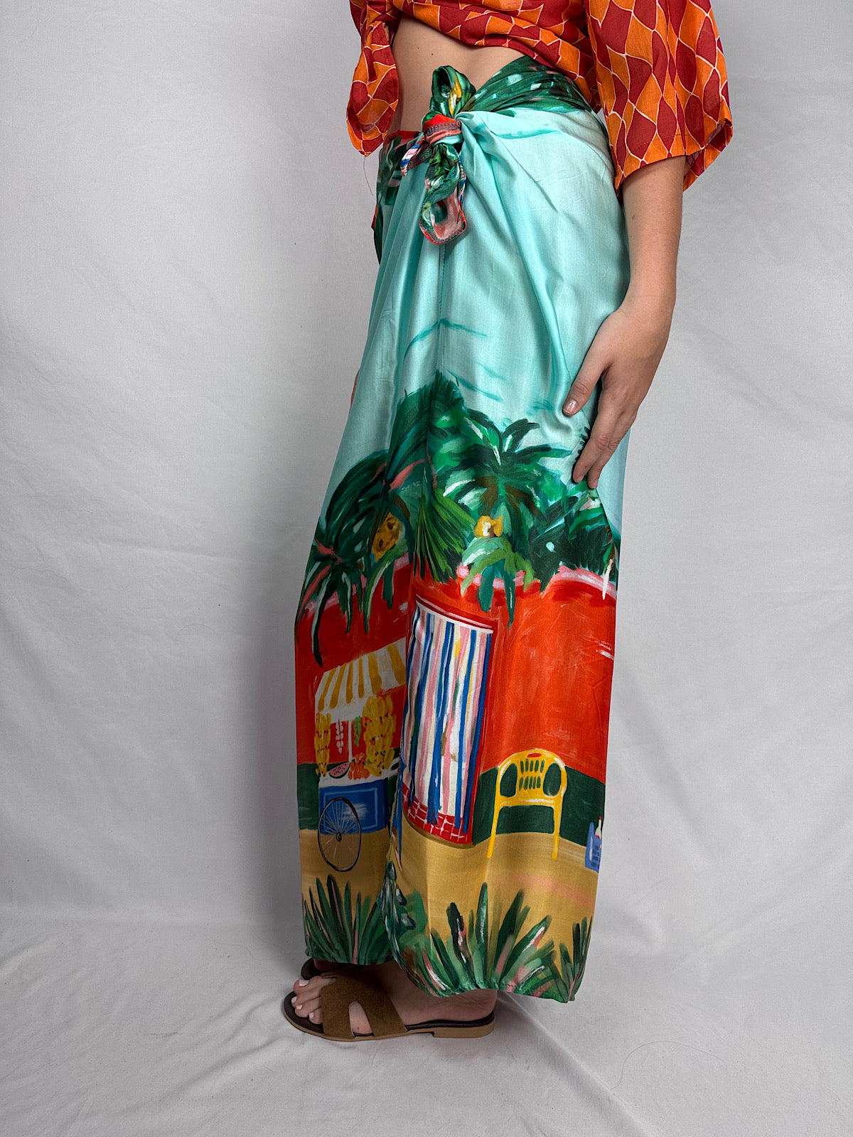Gonna Pareo Lunga Tensione In Fantasia Tropicale