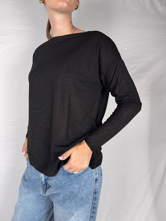 Maglia Kimono Lurex Susy Mix Nero