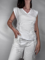 T-Shirt con Lacci Vicolo Bianca