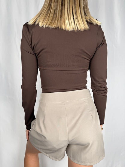 Body Scollo Quadro Marrone Armonia