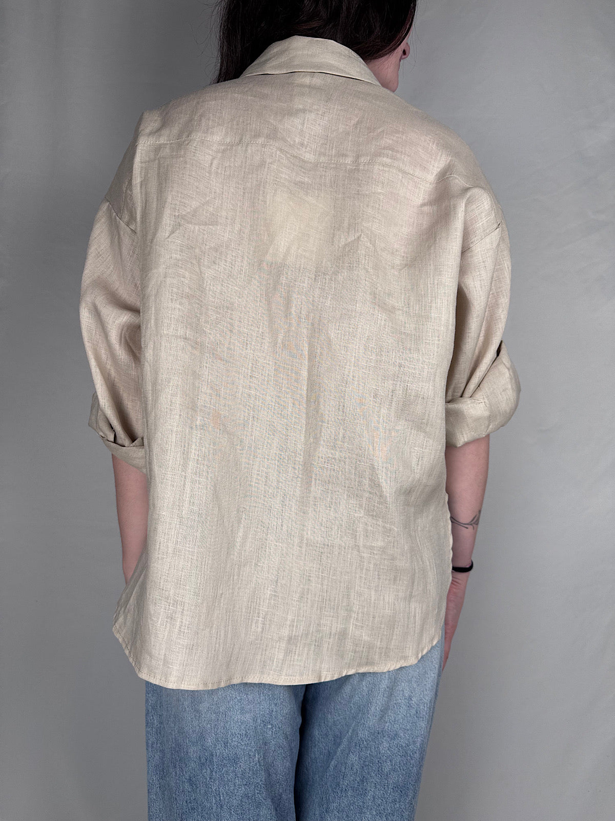 Camicia Dettaglio Pailletes Tensione in Sabbia