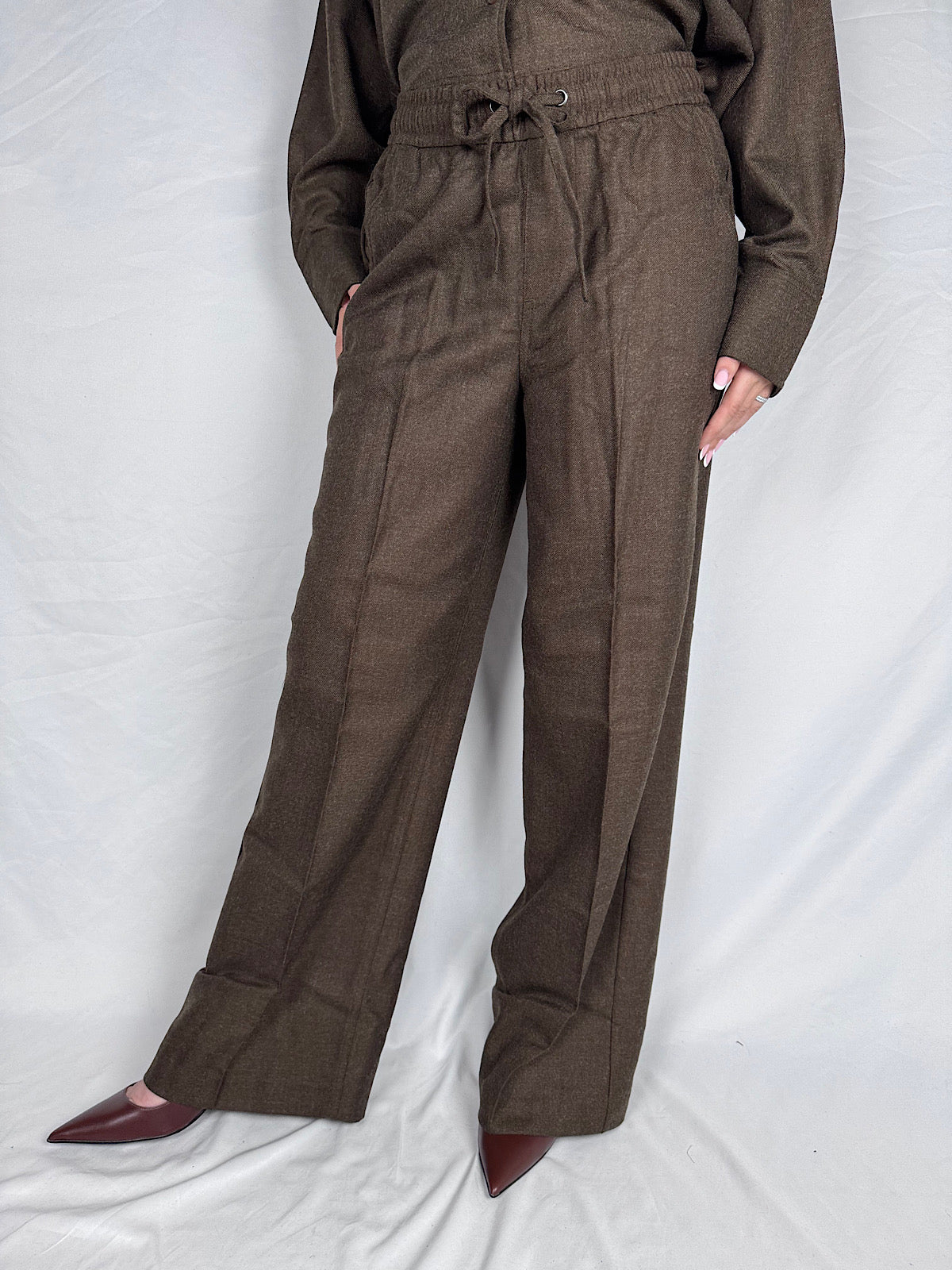Pantalone con Coulisse JJXX Marrone Melange
