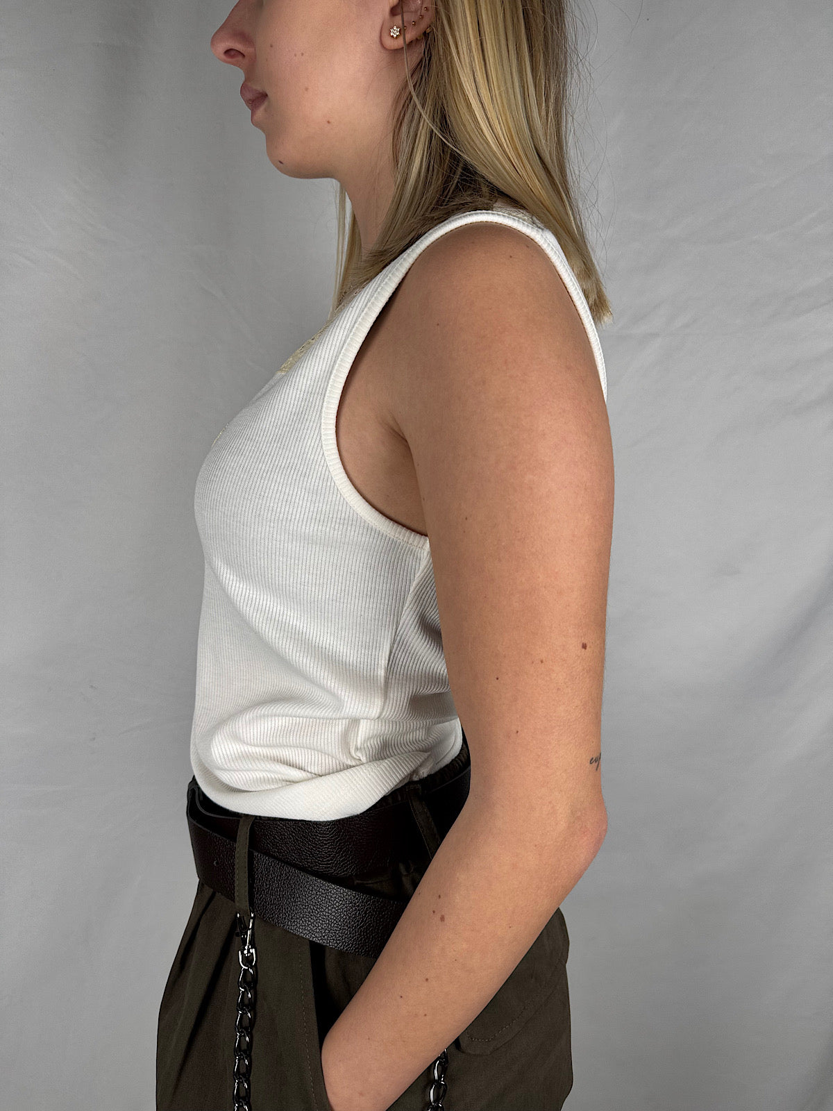 Canotta con Pizzo Bianco Vicolo