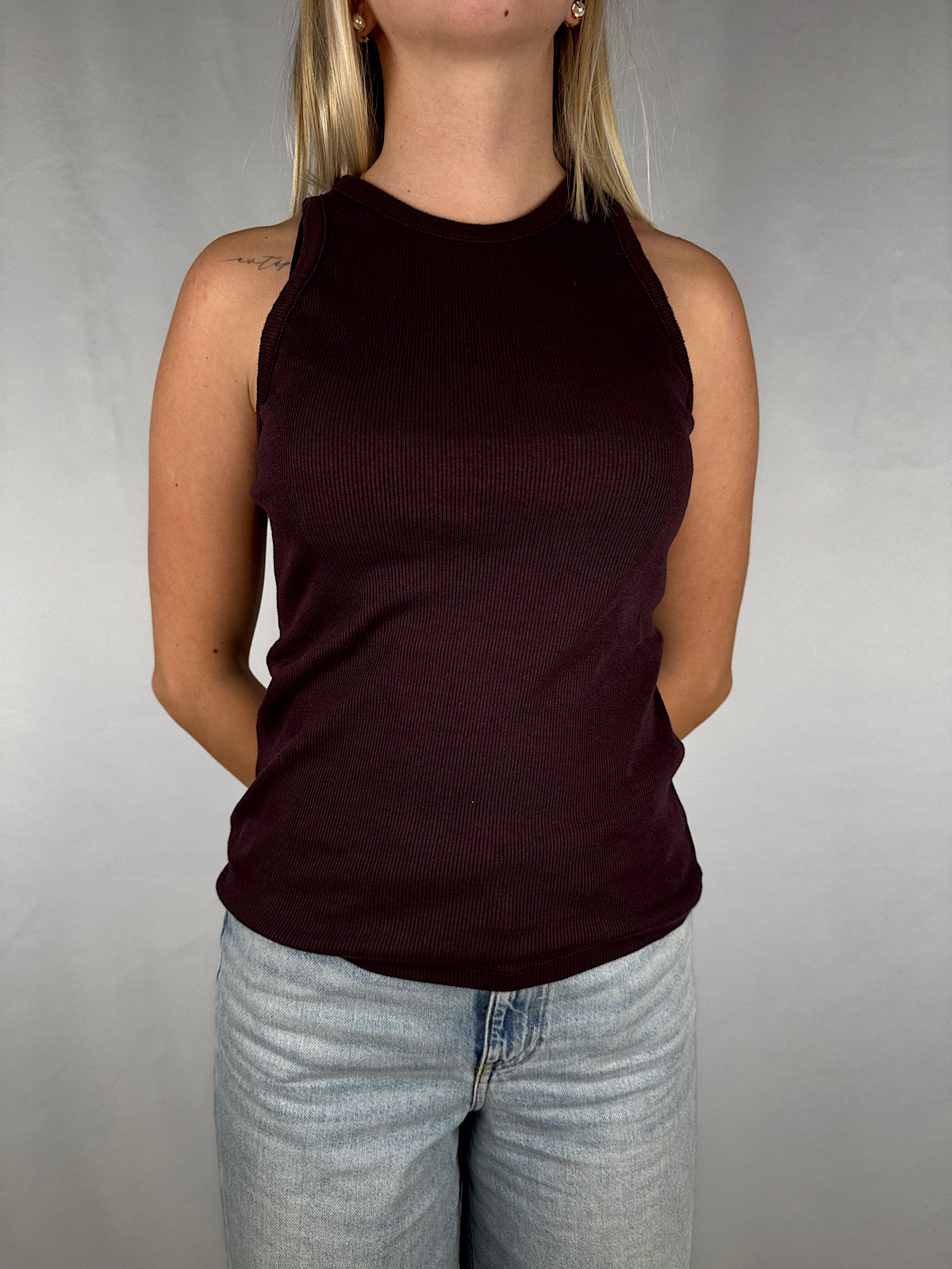 Canotta Cotone Costine Vino Vicolo