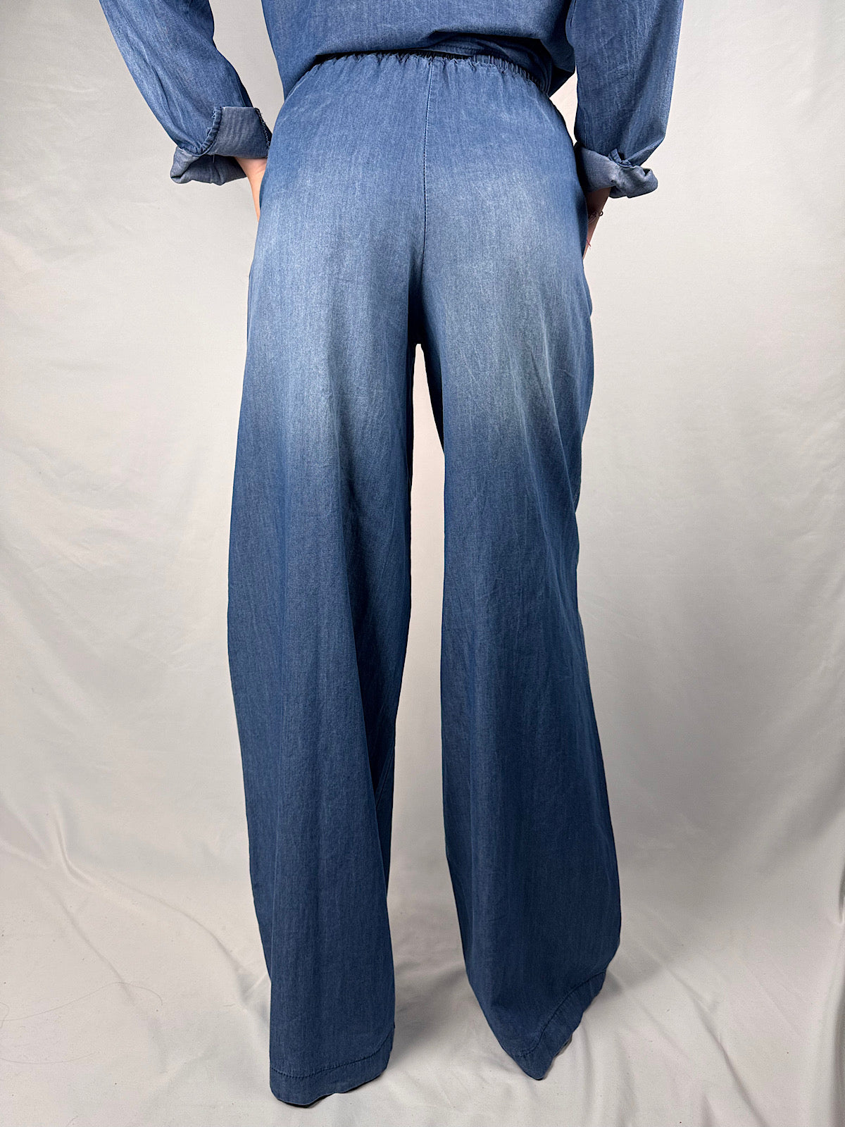 Pantalone Effetto Jeans in Chambray Vicolo