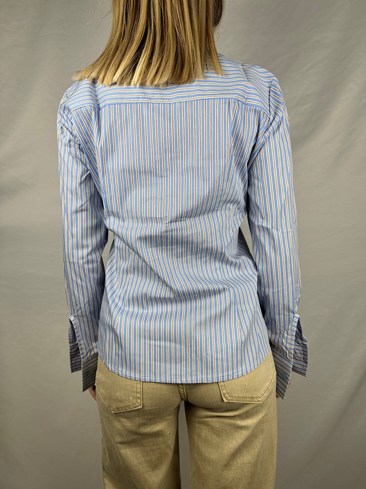 Camicia Gessata Celeste Susy-Mix