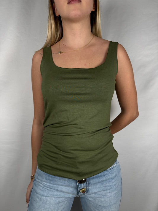 Canotta Scollo Quadro Verde Militare Vicolo