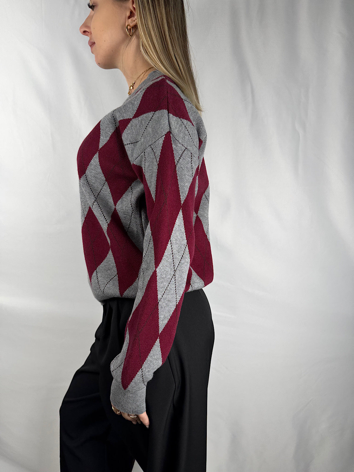 Maglia Rombi Grigio/Bordeaux Armonia