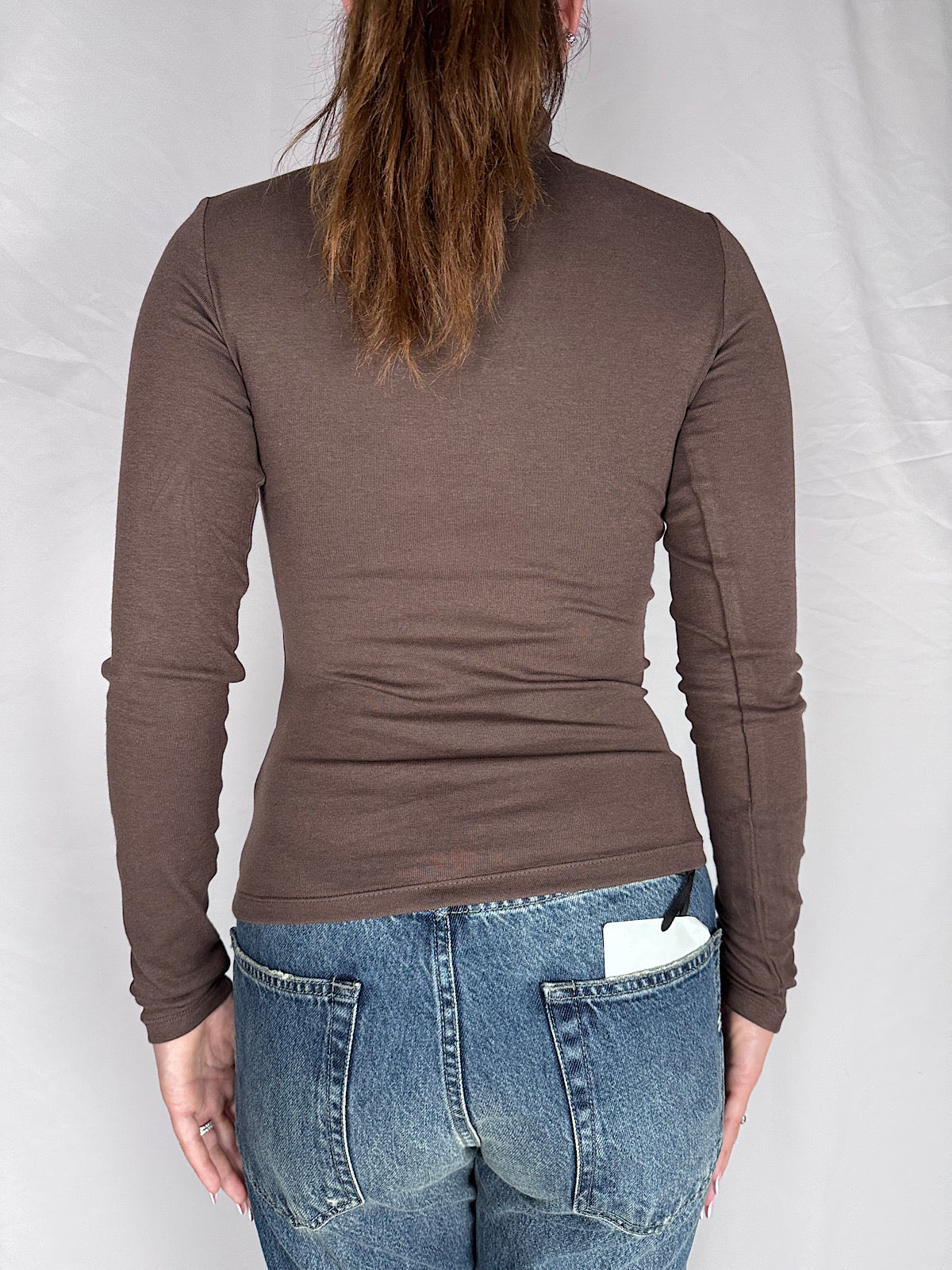 Maglia Basic A Manica Lunga Collo Alto JJXX Marrone
