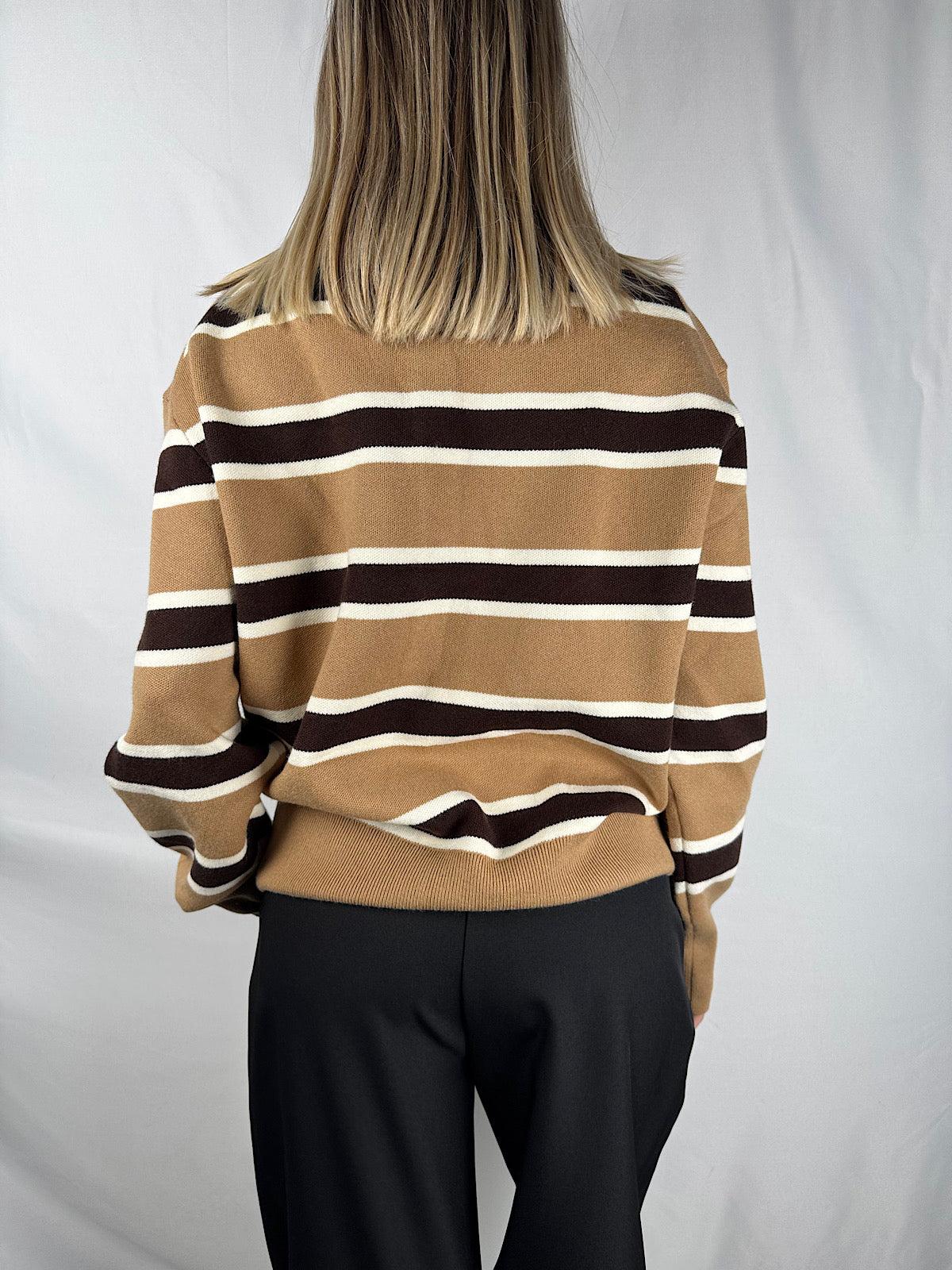 Polo a Righe Cammello e Marrone Armonia