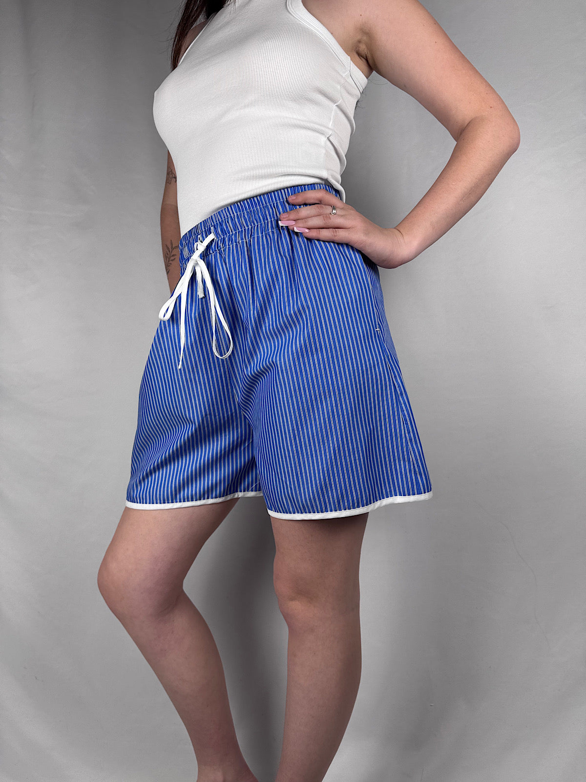 Shorts Doppia Riga Vicolo Royal/Bianco