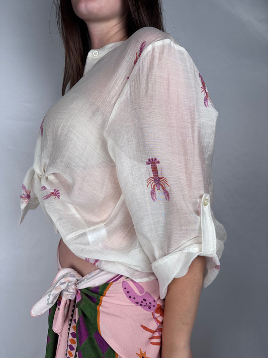 Camicia Stampa Aragoste Rosa Haveone