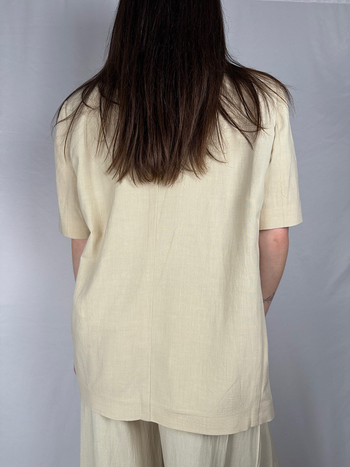 Giacca Blazer in Viscosa Lino Mezze Maniche Vicolo Beige
