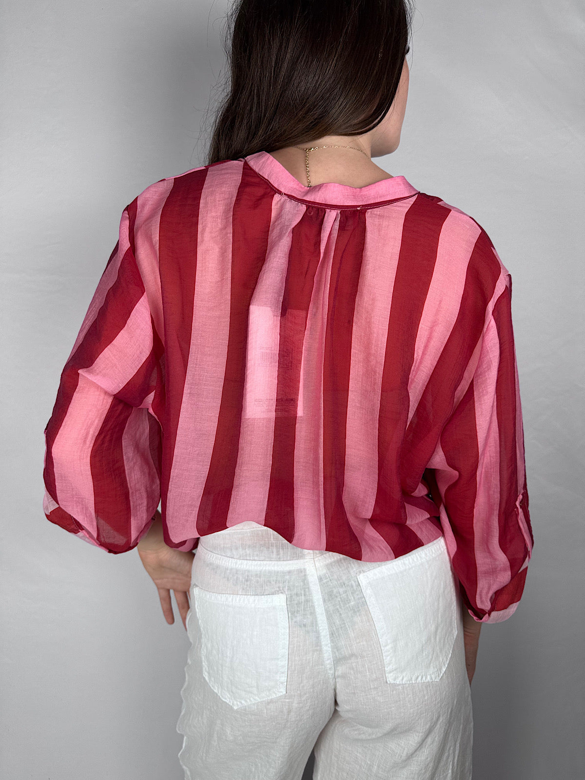 Camicia Mussola a Righe Tensione-In India