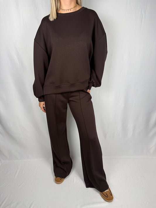 Pantalone Dritto in Felpa Vicolo Cioccolato