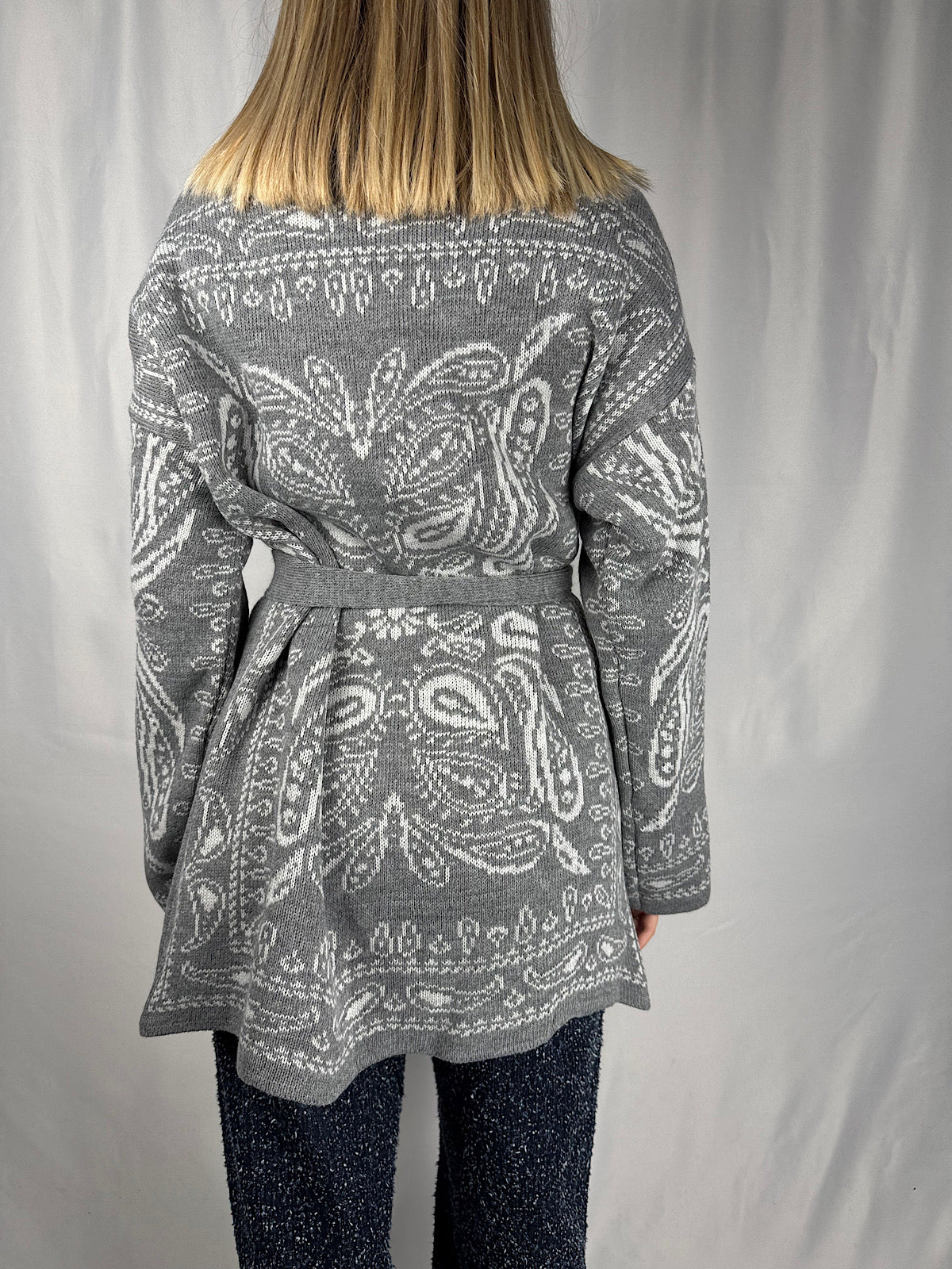 Cardigan Fantasia Bandana Grigio Armonia