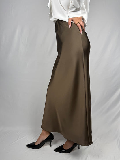 Gonna Satin Armonia Marrone