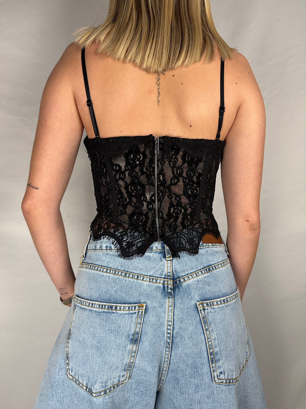 Top Bustier con Pizzo Armonia Nero