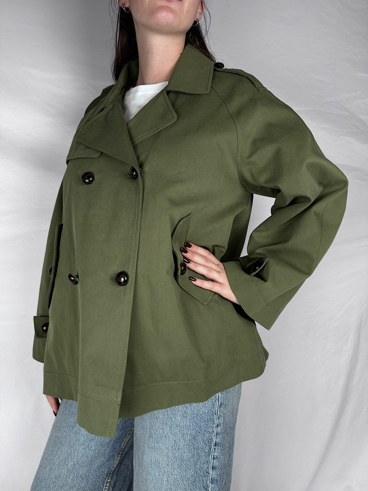 Trench Corto Armonia Verde Militare