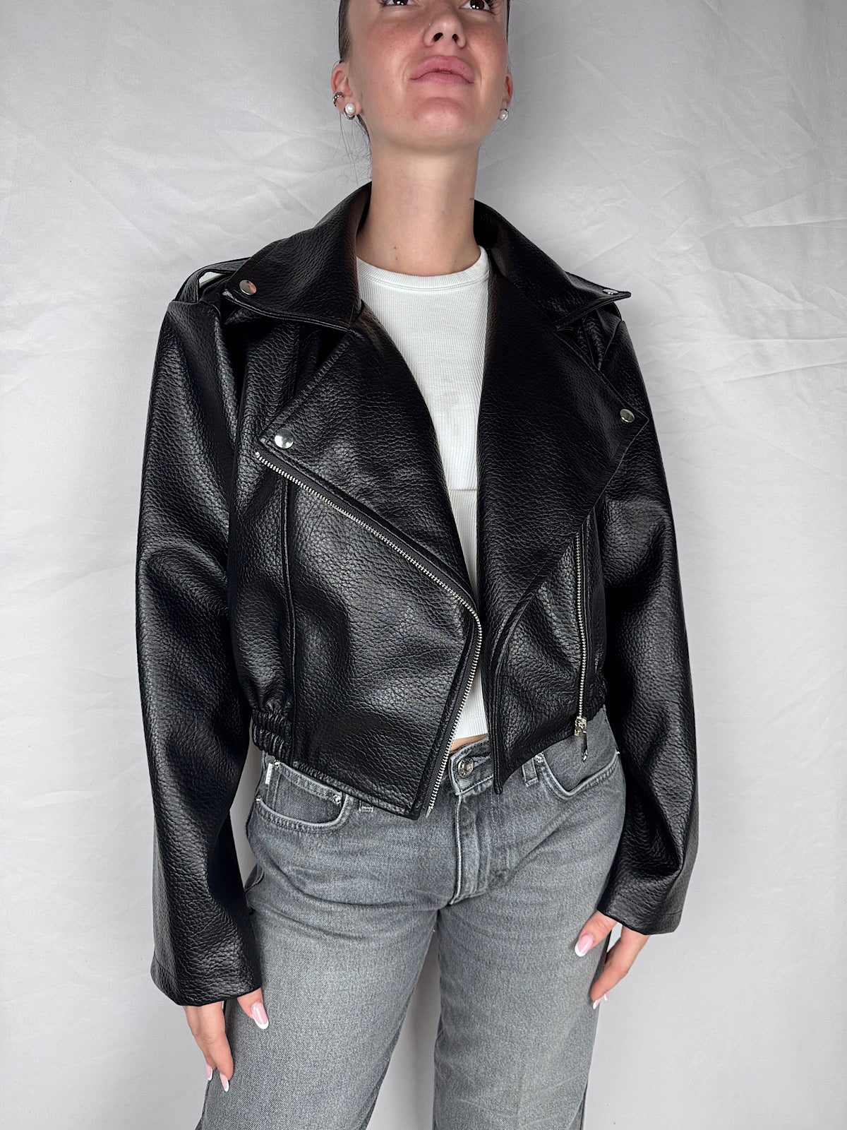 Giubbino Bomber Ecopelle Armonia Nero