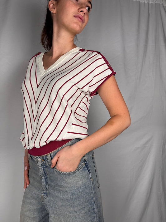 Top a righe Liu Jo Burro/Bordeaux