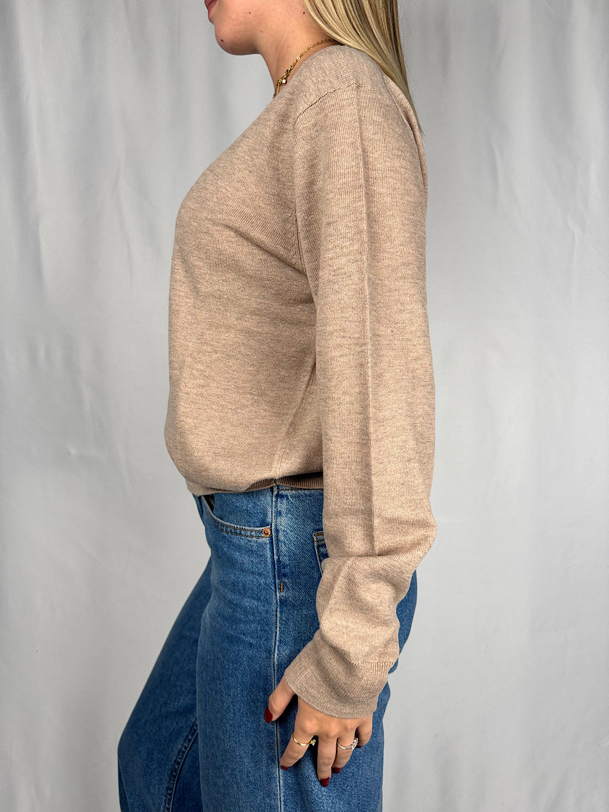 Maglia Girocollo Beige Vicolo