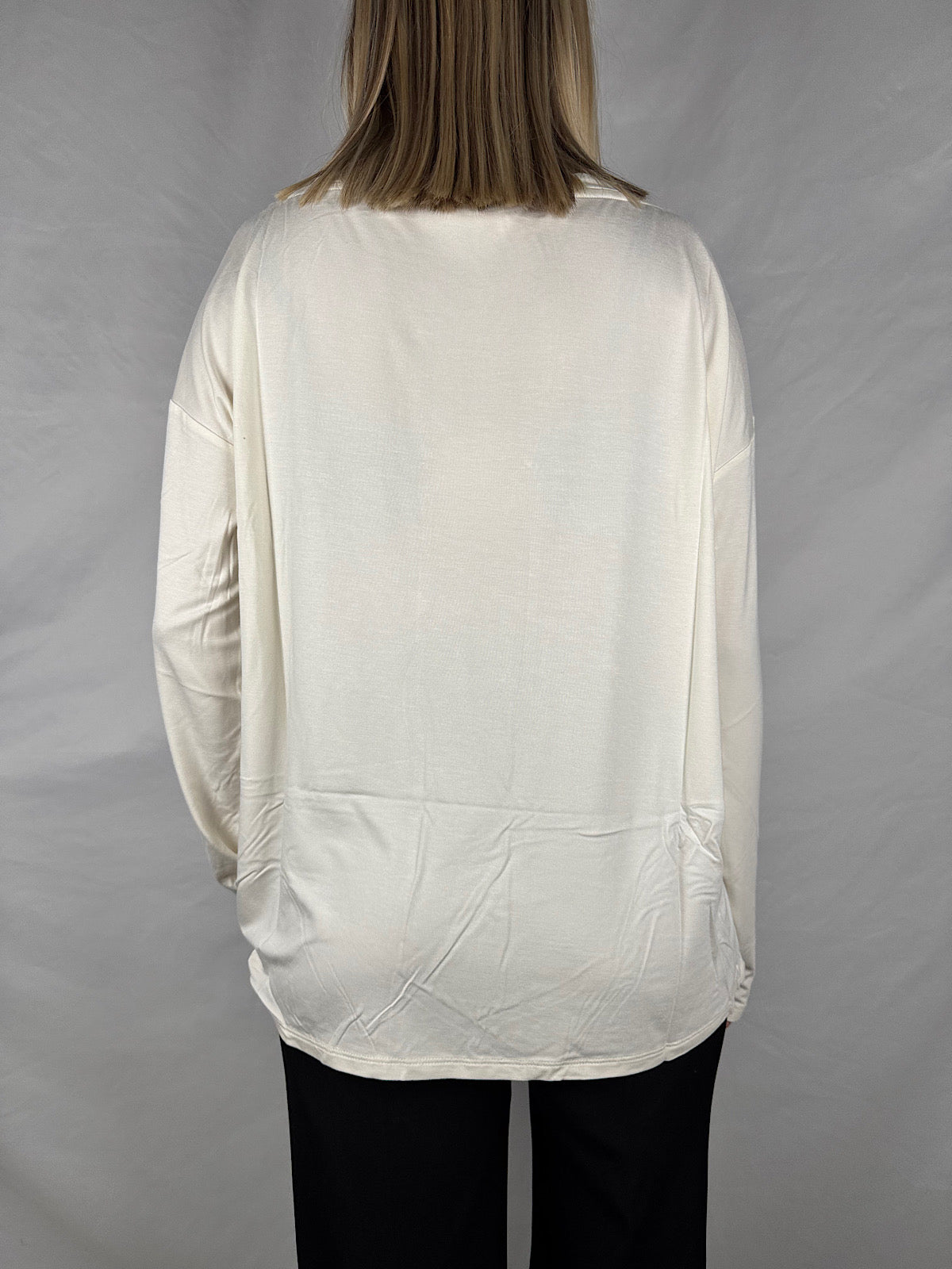 T-shirt Manica Lunga con Logo e Strass Liu Jo