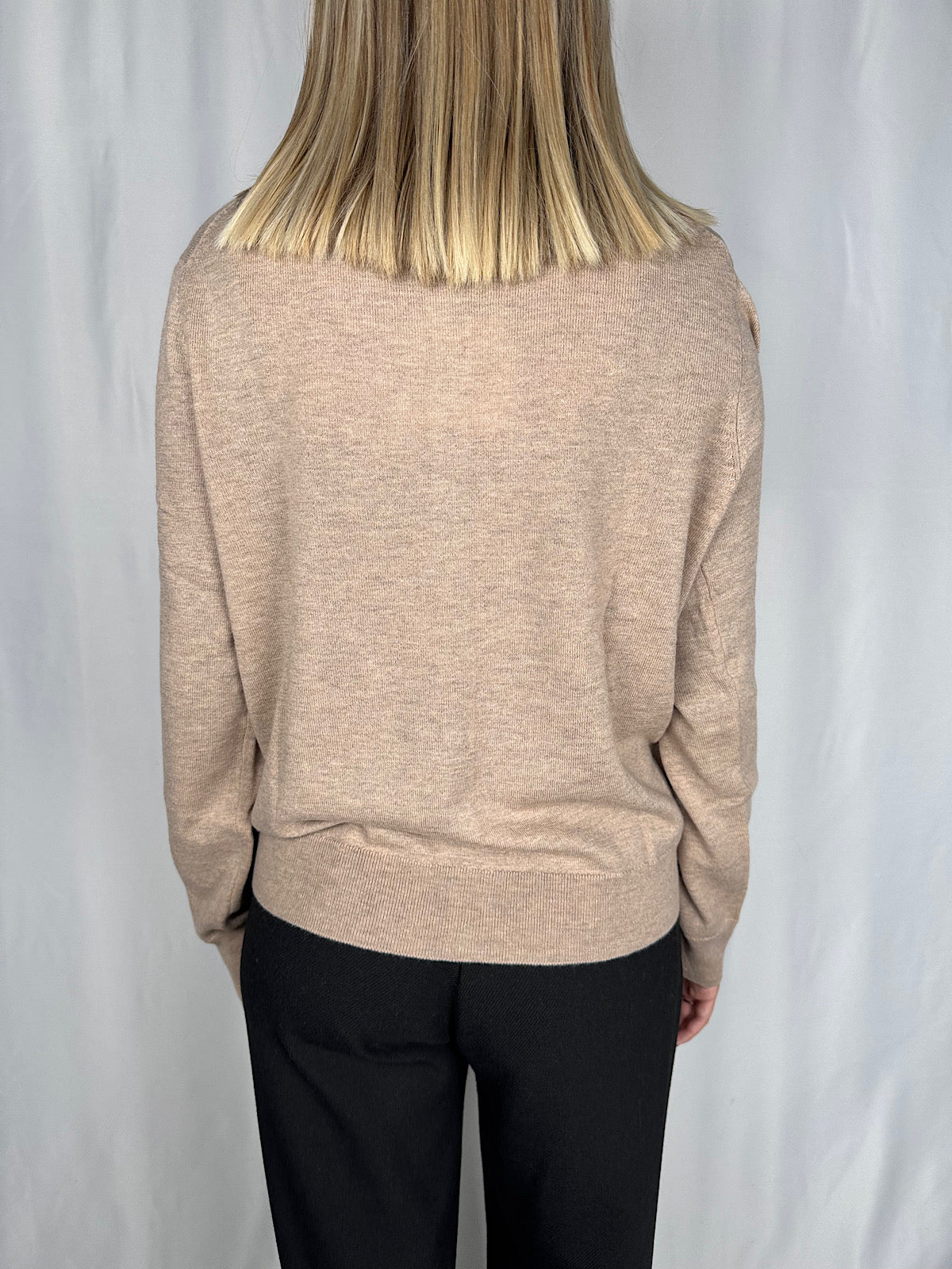 Cardigan Girocollo Beige Vicolo