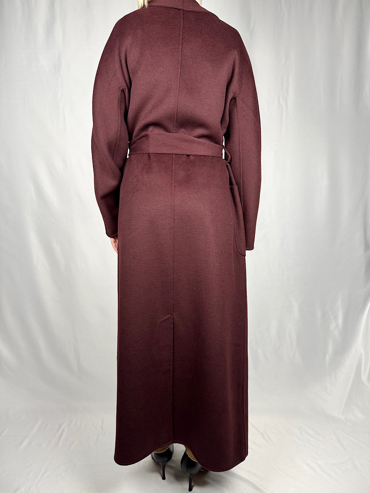 Cappotto Lungo con Cintura Vicolo Hand Made Bordeaux